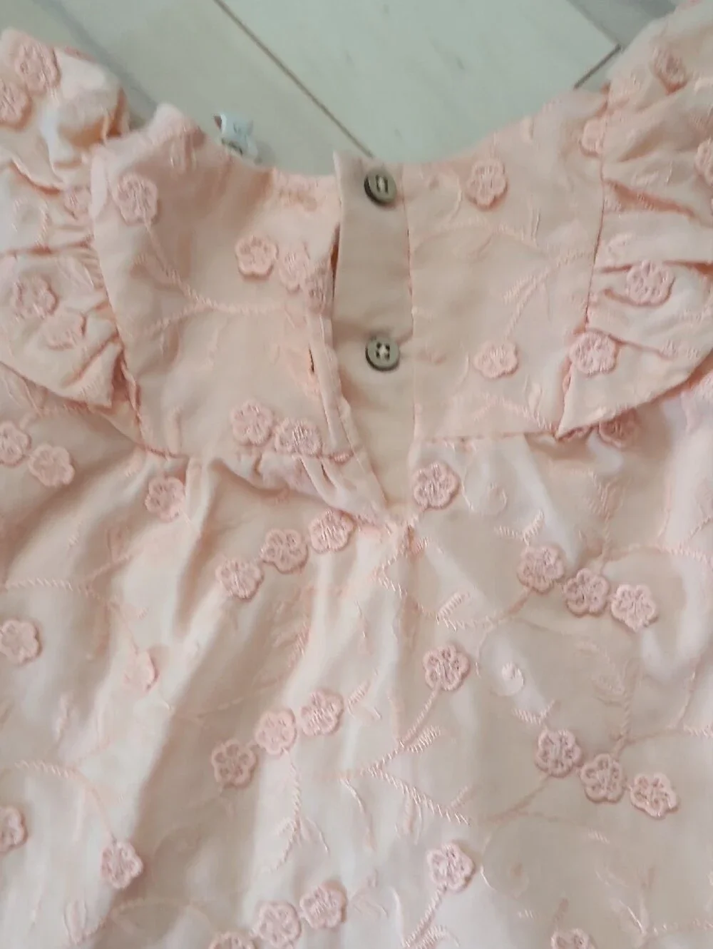 Peach Ruffle Floral Baby Dress with Matching Headband and Bloomers